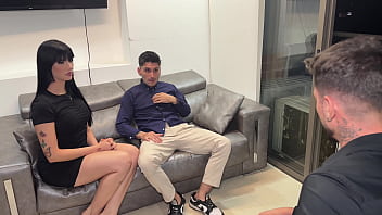 Preview 1 of 69 Treesome - Degenerate Interviewer Pays Candidates To Strip And Fuck In His Office