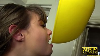 Preview 3 of India Port Sex - Throating teen sub toys her ass and gets wam