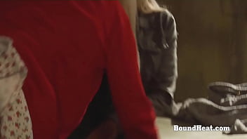 Preview 4 of Very Youngbgirl - Bent Over Blonde Lesbian Slave Fingered By Dom Madame