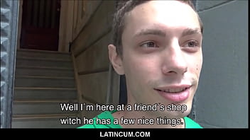Preview 1 of Tampalxxx - Amateur Twink Latino Boy Paid Cash To Fuck Two Straight Men In Abandoned Building