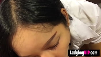 Preview 2 of Xxx Gfcd - Cute and pretty faced asian shemale chick in a uniform