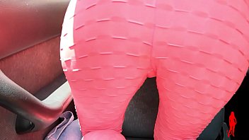Preview 2 of Pee Toile - hot blonde showing off inside the car on the highway - part 2