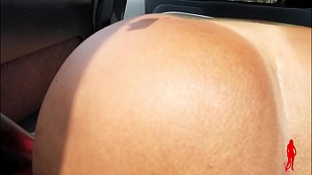 Preview 4 of Pee Toile - hot blonde showing off inside the car on the highway - part 2
