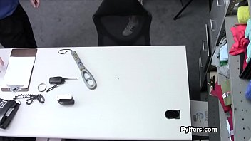 Preview 2 of Mais Real - Cute blonde with floppy tits has to suck guards dick