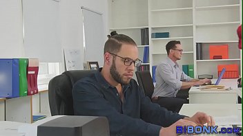 Preview 1 of The Diplomats Daughter - Bisexual guy swaps jizz in threesome