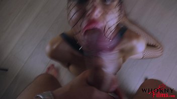 Preview 4 of Brandi Love X Lisa Ann - Submissive Hot Babe Evilyn Jezebel Teasing in Leather and Fishnets with Perfect Ass Gets Spanked and  Face Fucked Hardcore -WHORNYFILMS.COM