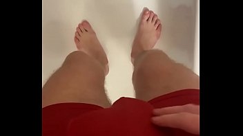 Preview 1 of Twink Undress - RUSSIAN GAY WITH HAIRY COCK AND BIG BUSH CUMS IN THE BATHTUB