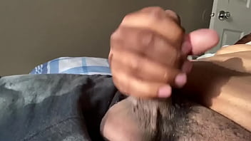 Preview 3 of Incezt Real Mom Boy - Chubby guy jerks his BBC for a HUGE load