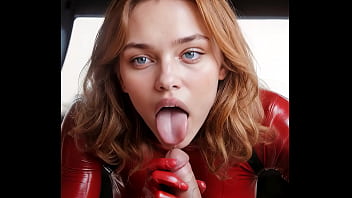 Preview 1 of Deli Azul - Latex Lust: The Erotic Blowjob in the Control Room. AI short film. part 3