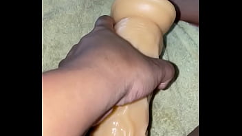 Preview 3 of Virgin Defloration Penetration - ThicccNess Teases With Huge Dildo (Full Vid on OF @KoyyyKakes)