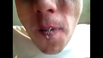 Preview 4 of Hot Tichear - Cum on glass table,  lick up play swallow