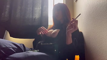 Preview 1 of Sexy Jabardasti Hd Bf - Italian Big Tits Milf Artemisia Love Hot Solo Smoking Session big juicy tits long hair fetish
