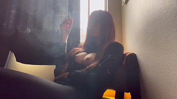 Preview 4 of Sexy Jabardasti Hd Bf - Italian Big Tits Milf Artemisia Love Hot Solo Smoking Session big juicy tits long hair fetish
