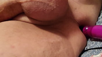 Preview 4 of Japanese Big Tit My Sister - Bihubby with Shaved cock and ass playing with  vibrating anal beads