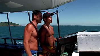 Preview 1 of Loly L N - Butt Pirates! Busty Brazilian Ass Fucked on Open Water. MMF Nautical Threeway