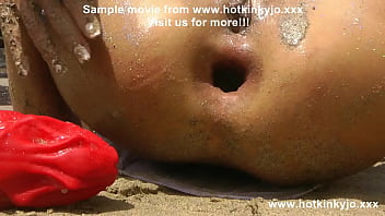 Preview 4 of Wife Hotties - Sparkling fun at the beach with big red dragon dildo anal &amp_ prolapse