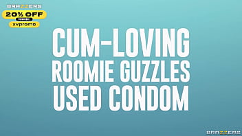 Preview 4 of Mizi Asics Jerking - Cum-Loving Roomie Guzzles Used Condom.Suttin,  Nina Nova / Brazzers/ Enter XVPROMO on official site for discount