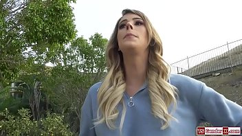 Preview 1 of August M - Busty trans Casey Kisses gets barebacked