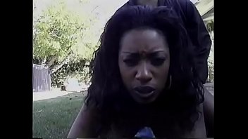 Preview 4 of Heron Saxy - Hot black babe with nice tits Chyna Dahl strips then suck on a large black cock