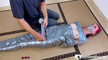 Preview 4 of Massag Room Mom Xxx Video - Completely Duct-Taped,  I Tease and touch her