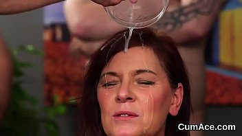 Preview 4 of Moms Massage Goes Too Far Part 2 - Wacky model gets jizz load on her face sucking all the load