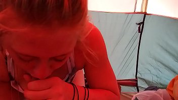 Preview 1 of Salina Gomz Xxx - Tent blowjob with Chad &amp_ Heather