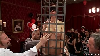 Preview 1 of Bro Sis Bang - Slaves are caged and toyed at party