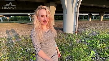 Preview 1 of Holly Michael Cum Swallow - Risky lesbian outdoor games