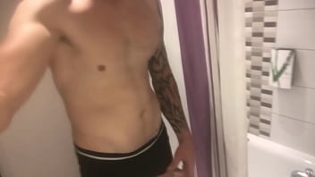 Preview 3 of Big Brest Red Pron Xxx - First Video smoking a J in the hotel bathroom