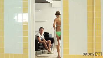 Preview 1 of Julia Ann Stepmom - DADDY4K. Busty young lady loves her boyfriends dad more than him