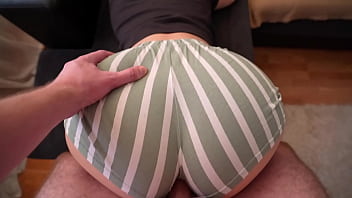 Preview 4 of Jangl Sex Porn - Fucked my stepsister through a hole in her shorts,  her torn shorts turned me on