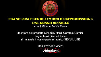 Preview 4 of 12yars Bf Vedio Bf Saxe Bf - Trailer - Francesca prende lezioni di sottomissione dal coach disabile