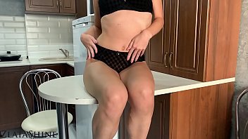 Preview 1 of Beautys Slit - Caught My Girlfriend Jerking Off And Licked Her Pussy On The Kitchen Table