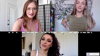 Preview 1 of Mom60u And Son14 - Boring Lesbians Having Conference Call And More... - Karla Kush,  Darcie Dolce,  Skylar Snow
