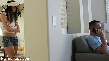 Preview 1 of Liza Del Sierra In Classroom - StepMom and stepdaughter make stepdad happy