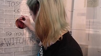 Preview 1 of Rubber Boobs Piss Bag 1 - Witcher&#039_s homemade gloryhole