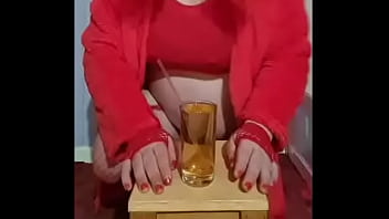 Preview 2 of Teen Sex Free Rubgal - merry christmas everyone lets celebrate with two glasses of pee