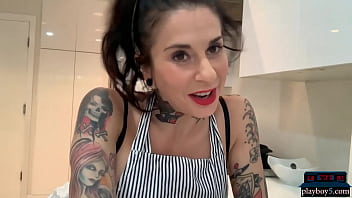 Preview 1 of Birthday Gift From Husbands - Big boobs MILF Joanna Angel fucks herself with a dildo