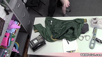 Preview 3 of L Porna Porn - Blonde teen shoplifter with pale white skin punished