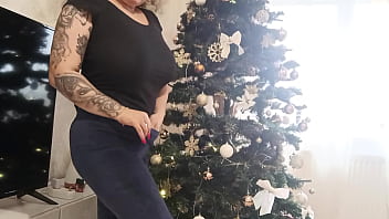 Preview 1 of Video Play Ful Xxx - Santa Claus catch the girl masturbates alone and touch her big tits