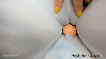 Preview 4 of Ledy Vs Ledy Sex - Wet White T-Shirt - Rubbing my pussy see through leggings - Dirty Talk Making You CUM A LOT