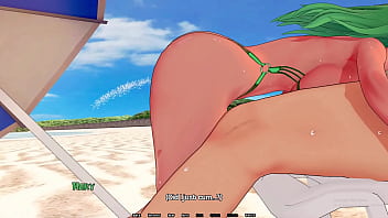 Preview 4 of Soft Swapping Couples - The King Of Summer - Sexy Beach BJ And Hidden NTR Edited H-Vid