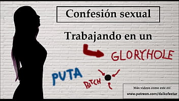 Preview 2 of Cutie Ukraine Tied - Spanish audio. Confesi&oacute_n sexual: Ella trabaja en un gloryhole.