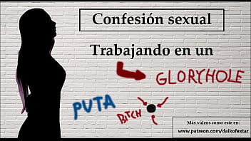 Preview 4 of Cutie Ukraine Tied - Spanish audio. Confesi&oacute_n sexual: Ella trabaja en un gloryhole.