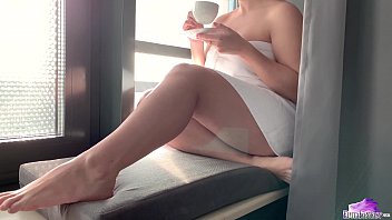 Preview 1 of Real Mom And Son Xxx Sex Video - Masturbation with Vibrator on Windowsill - Solo