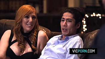 Preview 2 of Woman Tied To Tree And Raped - Curvy redhead wife Lauren Phillips fucks with her husband&#039_s bff while he watches them