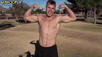 Preview 1 of Tit Doggy Hard - Hairy Football Jock Michael Kasten Jerks Off