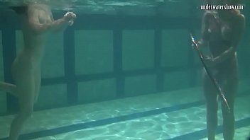Preview 2 of Face Fuck Busty Gag - Underwater acrobatics lesbians Irina Barna and Anna Feher