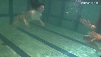 Preview 3 of Face Fuck Busty Gag - Underwater acrobatics lesbians Irina Barna and Anna Feher