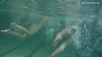 Preview 1 of Face Fuck Busty Gag - Underwater acrobatics lesbians Irina Barna and Anna Feher